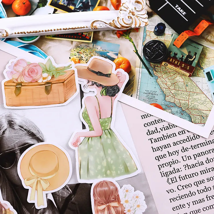 20pcs Beautiful Cartoon Girls Back View Scrapbooking DIY Craft Decor Journal Stickers - Accessoriesforever