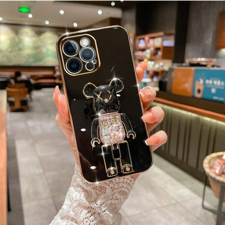 Cute Candy Bead Bear Holder with Wrist Ring iPhone Phone Cover Case