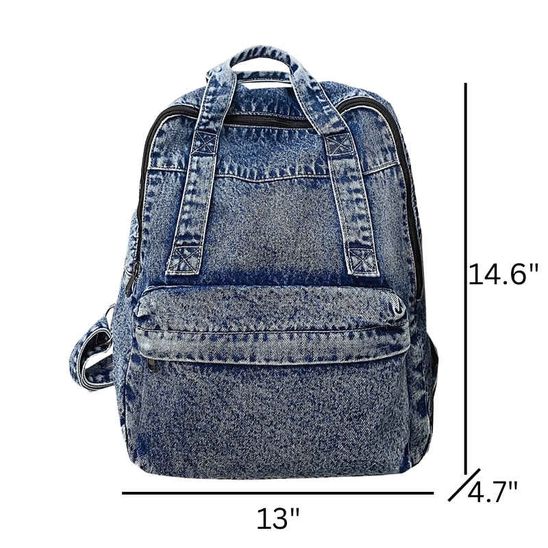 Causal Stylish Fashion Travel School Laptop Denim Bag Backpack