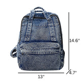 Causal Stylish Fashion Travel School Laptop Denim Bag Backpack
