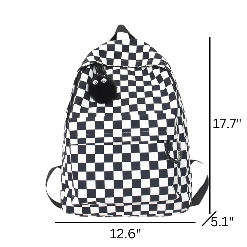 Chic Fashion Plaid Pattern Waterproof Travel School Laptop Bag Backpack