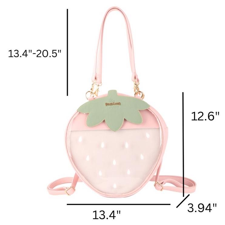Cute Strawberry Shape Pin Display Fashion Crossbody Pin Ita-bag Backpack