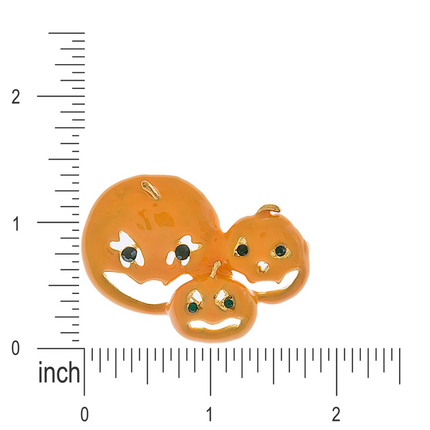 Halloween Costume Jewelry Crystal Rhinestone Three Pumpkin Faces Brooch BH210 - Accessoriesforever