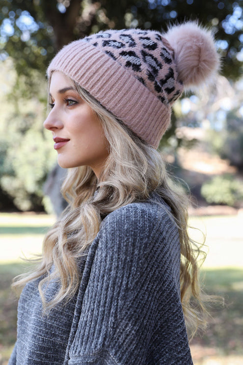 Stylish Cozy Leopard Pattern Hat Knit Beanie