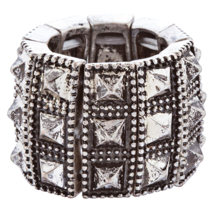 Stylish Chic 3 Rows Spike Design Stretch Fashion Ring - Accessoriesforever