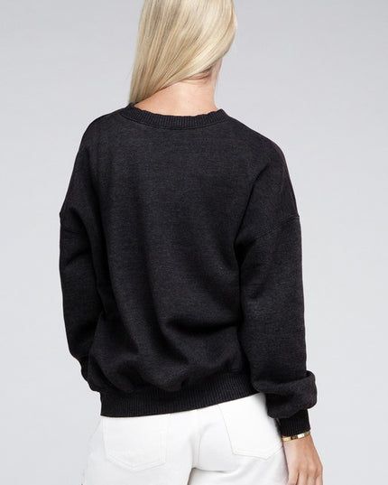 Edgy Comfy Modern Fashion Acid Wash Fleece Oversized Pullover