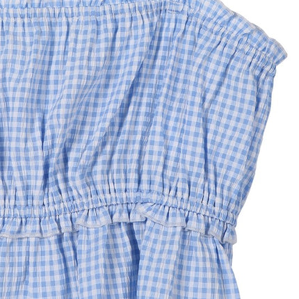 Cute Casual Stylish Gingham Pattern Sleeveless Fashion Top