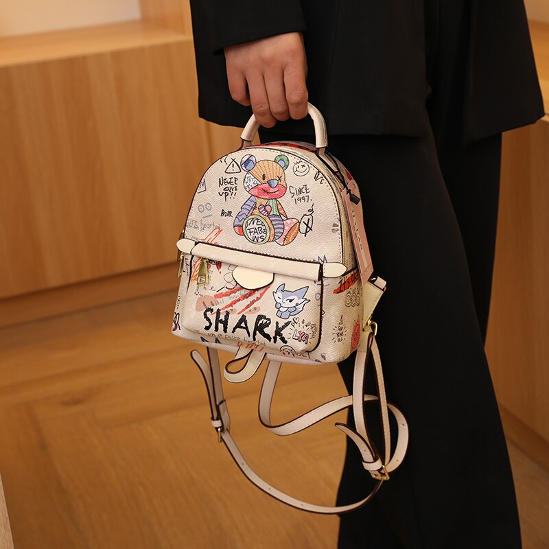 Cute Trendy Cartoon Graffiti Fashion Mini Bag Purse Handbag Backpack