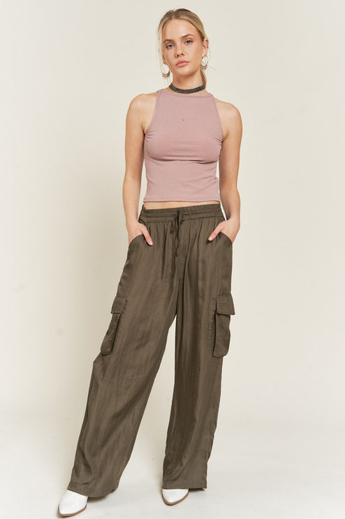 Comfort Fit Cargo Pull-On Pants with Elastic Waist - Accessoriesforever