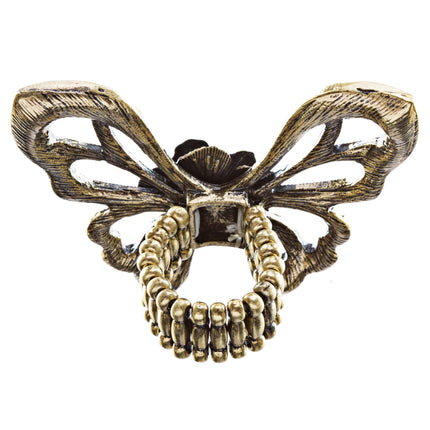 Flower Accented Butterfly Stretch Ring - Accessoriesforever