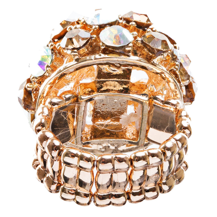 Bridal Wedding Jewelry Crystal Rhinestone Stunning Doom Stretch Ring - Accessoriesforever