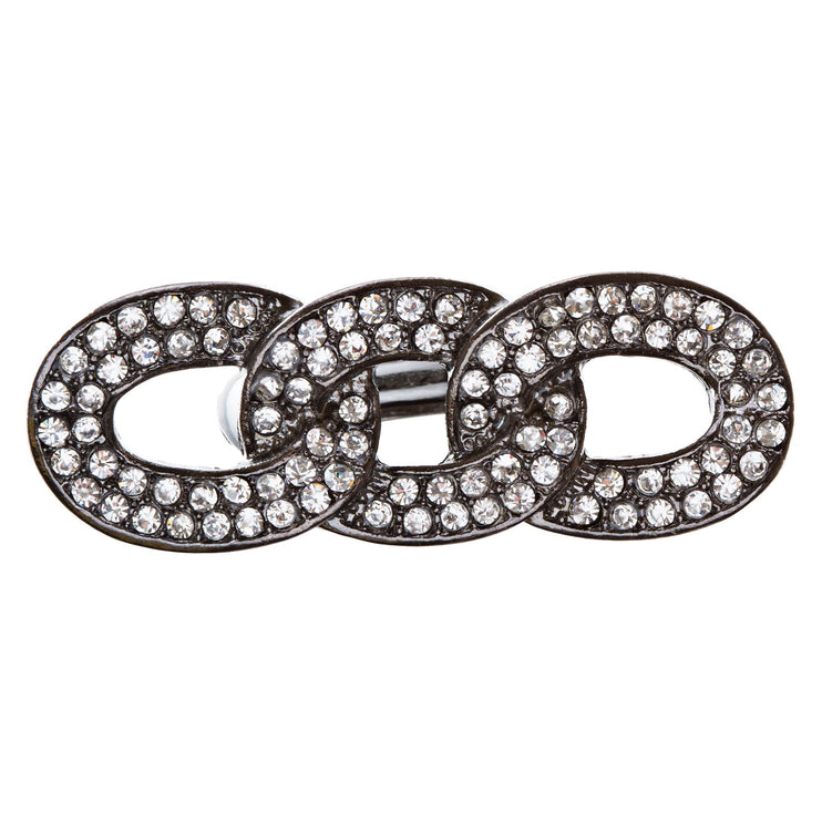 Chain Trio Link Crystal Pave Stretch Ring