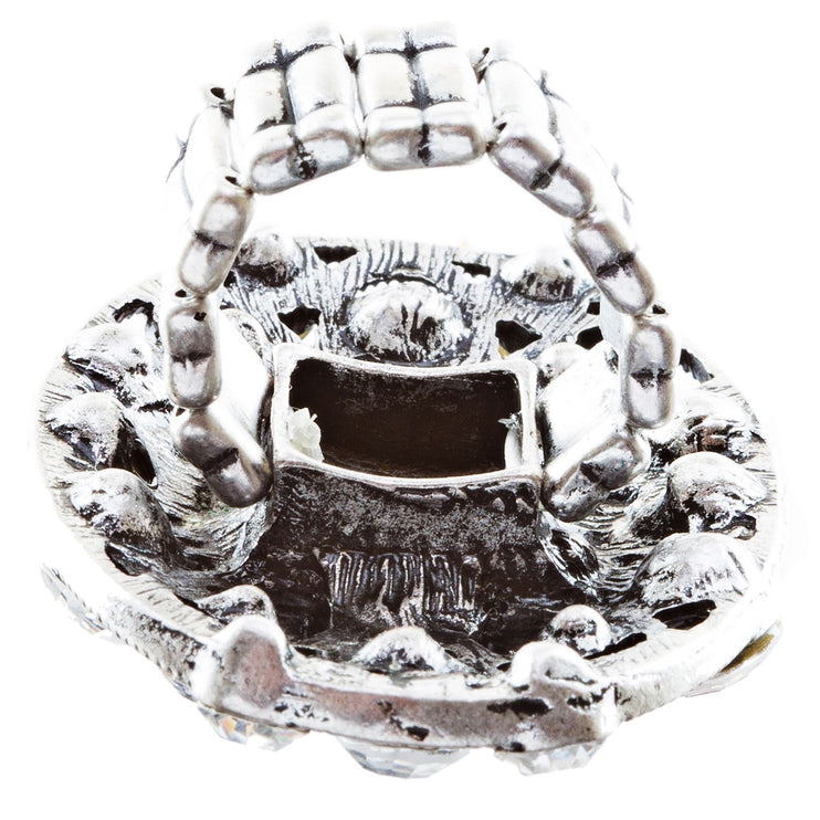 Modern Fashion Crystal Rhinestone Gorgeous Oval Shape Stretch Ring - Accessoriesforever