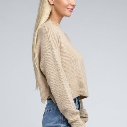 Cozy Mock Neck Long Sleeve Pullover Sweater