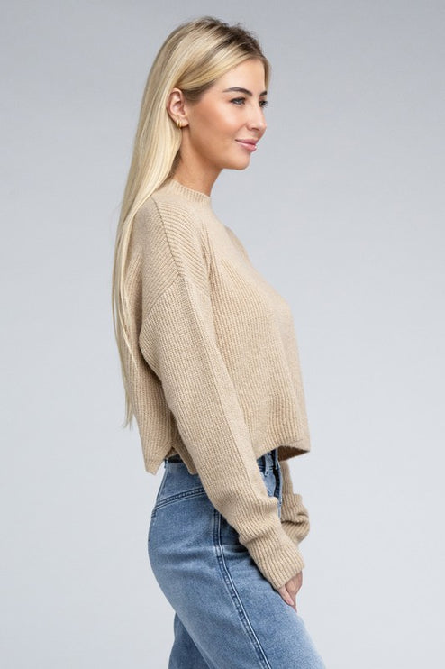 Cozy Mock Neck Long Sleeve Pullover Sweater