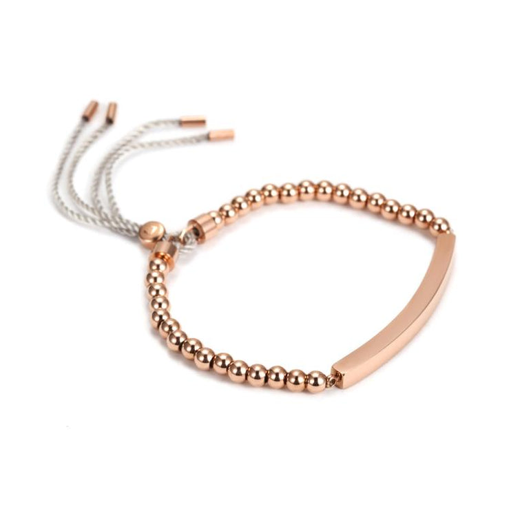 Sleek Beautiful Friendship Curved Linear Bracelet