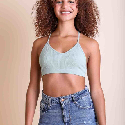 Stylish Tattoo Mesh Design Top Racerback Bralette