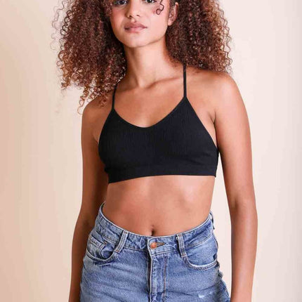 Stylish Tattoo Mesh Design Top Racerback Bralette