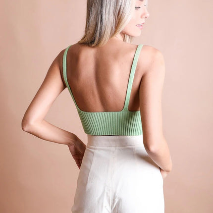 Cozy Casual Stylish Mod Lines Cropped Contour Cami Brami