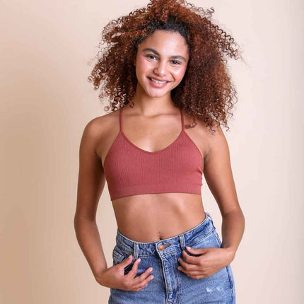 Stylish Tattoo Mesh Design Top Racerback Bralette