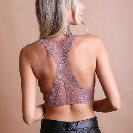 Classic Seamless Front Lace Racerback Top Bralette