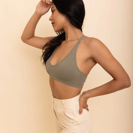 Classic Seamless Front Lace Racerback Top Bralette
