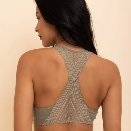 Classic Seamless Front Lace Racerback Top Bralette