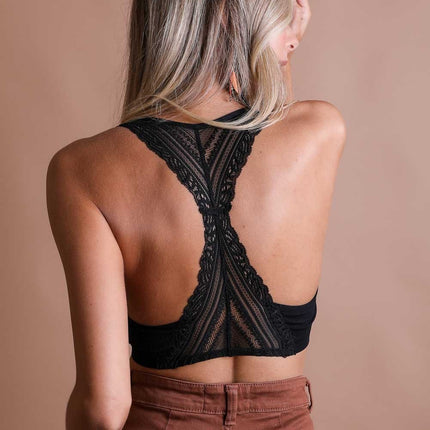 Classic Seamless Front Lace Racerback Top Bralette