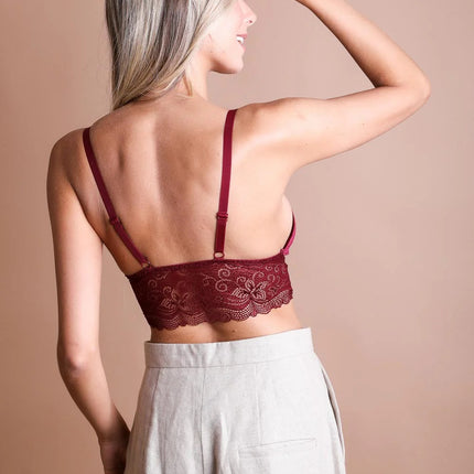 Luxurious Beautiful Velvet Longline Lace Bralette