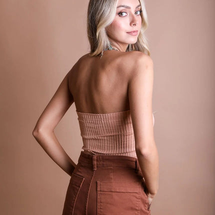 Classic Casual Strapless Accordion Ribbed Bandeau - Accessoriesforever