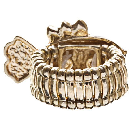 Ocean Theme Crystal Rhinestone Fancy Fishlike Design Stretch Ring - Accessoriesforever