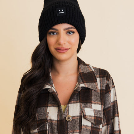 Chill Vibes Cozy Stylish Hat Soft Ribbed Squared Face Beanie