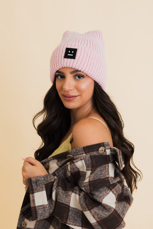 Chill Vibes Cozy Stylish Hat Soft Ribbed Squared Face Beanie