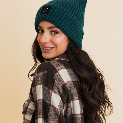 Chill Vibes Cozy Stylish Hat Soft Ribbed Squared Face Beanie