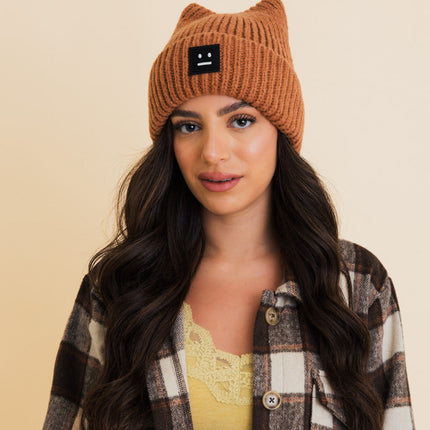 Chill Vibes Cozy Stylish Hat Soft Ribbed Squared Face Beanie