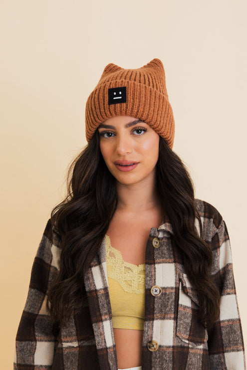 Chill Vibes Cozy Stylish Hat Soft Ribbed Squared Face Beanie