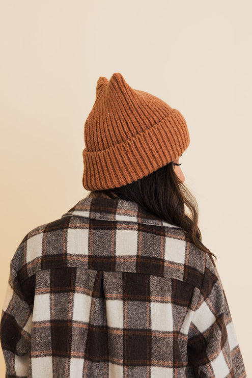 Chill Vibes Cozy Stylish Hat Soft Ribbed Squared Face Beanie
