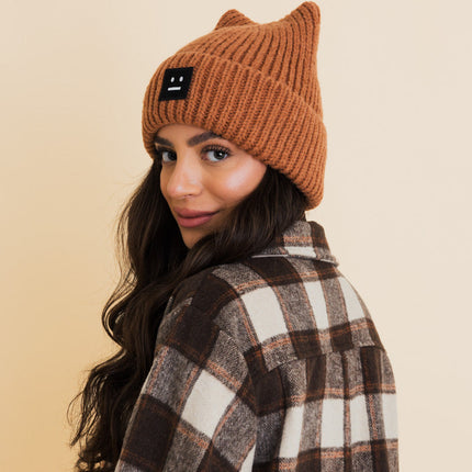 Chill Vibes Cozy Stylish Hat Soft Ribbed Squared Face Beanie