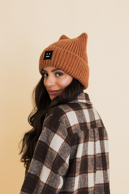 Chill Vibes Cozy Stylish Hat Soft Ribbed Squared Face Beanie