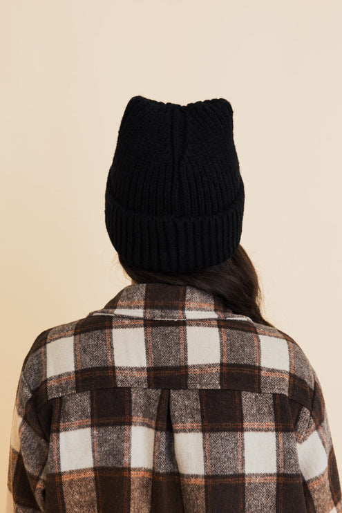 Chill Vibes Cozy Stylish Hat Soft Ribbed Squared Face Beanie