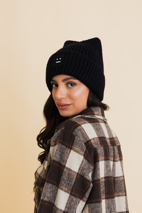 Chill Vibes Cozy Stylish Hat Soft Ribbed Squared Face Beanie