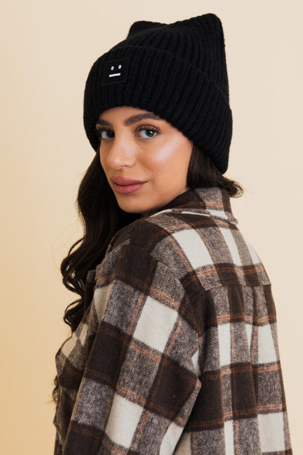 Chill Vibes Cozy Stylish Hat Soft Ribbed Squared Face Beanie