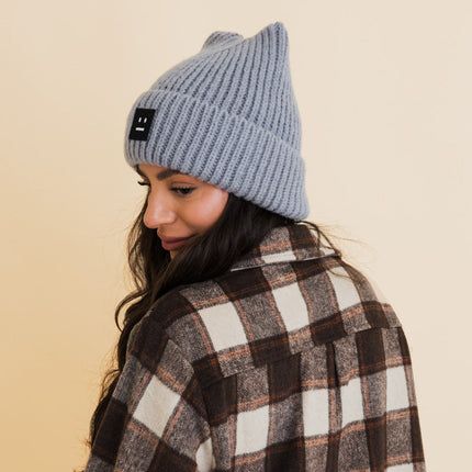 Chill Vibes Cozy Stylish Hat Soft Ribbed Squared Face Beanie
