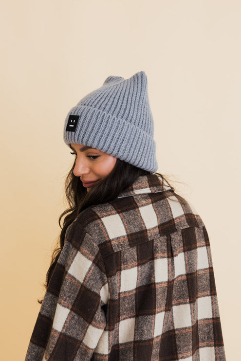 Chill Vibes Cozy Stylish Hat Soft Ribbed Squared Face Beanie