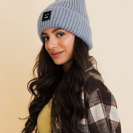 Chill Vibes Cozy Stylish Hat Soft Ribbed Squared Face Beanie