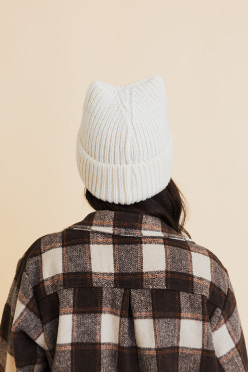 Chill Vibes Cozy Stylish Hat Soft Ribbed Squared Face Beanie