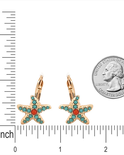 Beautiful Ocean Starfish Charm Dangle Fashion Earrings