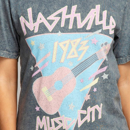 Nashville Music City Graphic Tee T-Shirt - Accessoriesforever