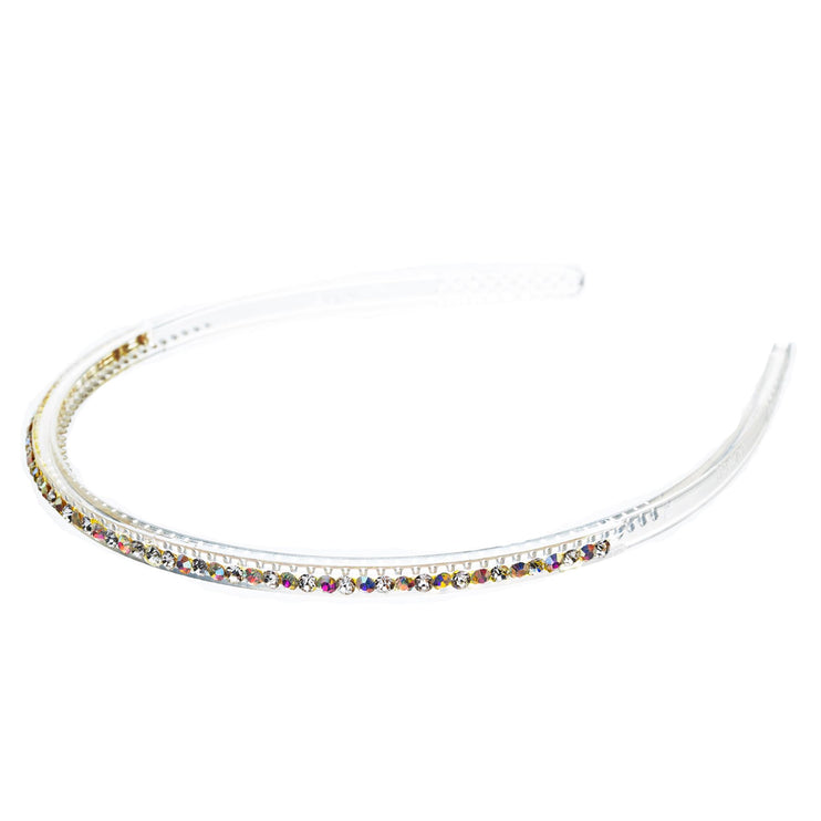 Fashion Sparkle Crystal Rhinestone Simple Linear Teeth Headband - Accessoriesforever
