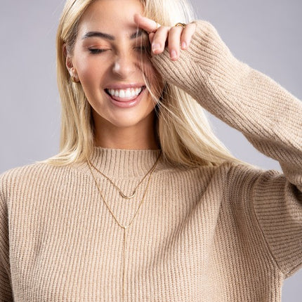 Cozy Mock Neck Long Sleeve Pullover Sweater